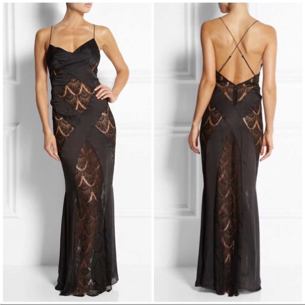 Agent Provocateur Black and Gold Backless Dress